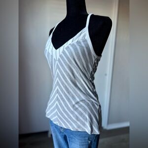 Laila Jayde Gray and White Striped Camisole